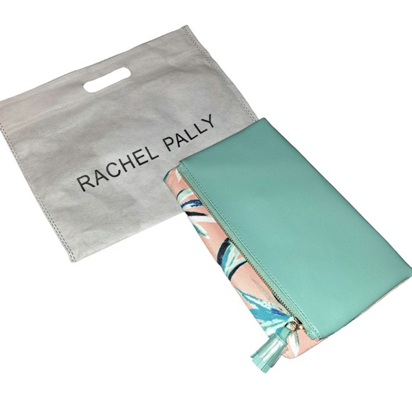 New with Dust Bag Rachel Pally Tropical Leather Trim Canvas Reversible Clutch - Picture 2 of 7